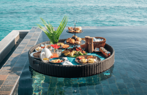 floating breakfast at the best resort in Bali
