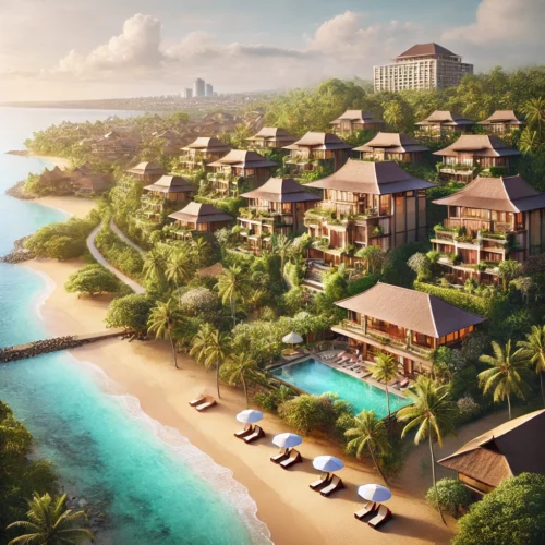 Beachfront resort in Bali